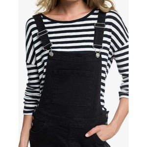 Black denim overalls (with add'l buttons)